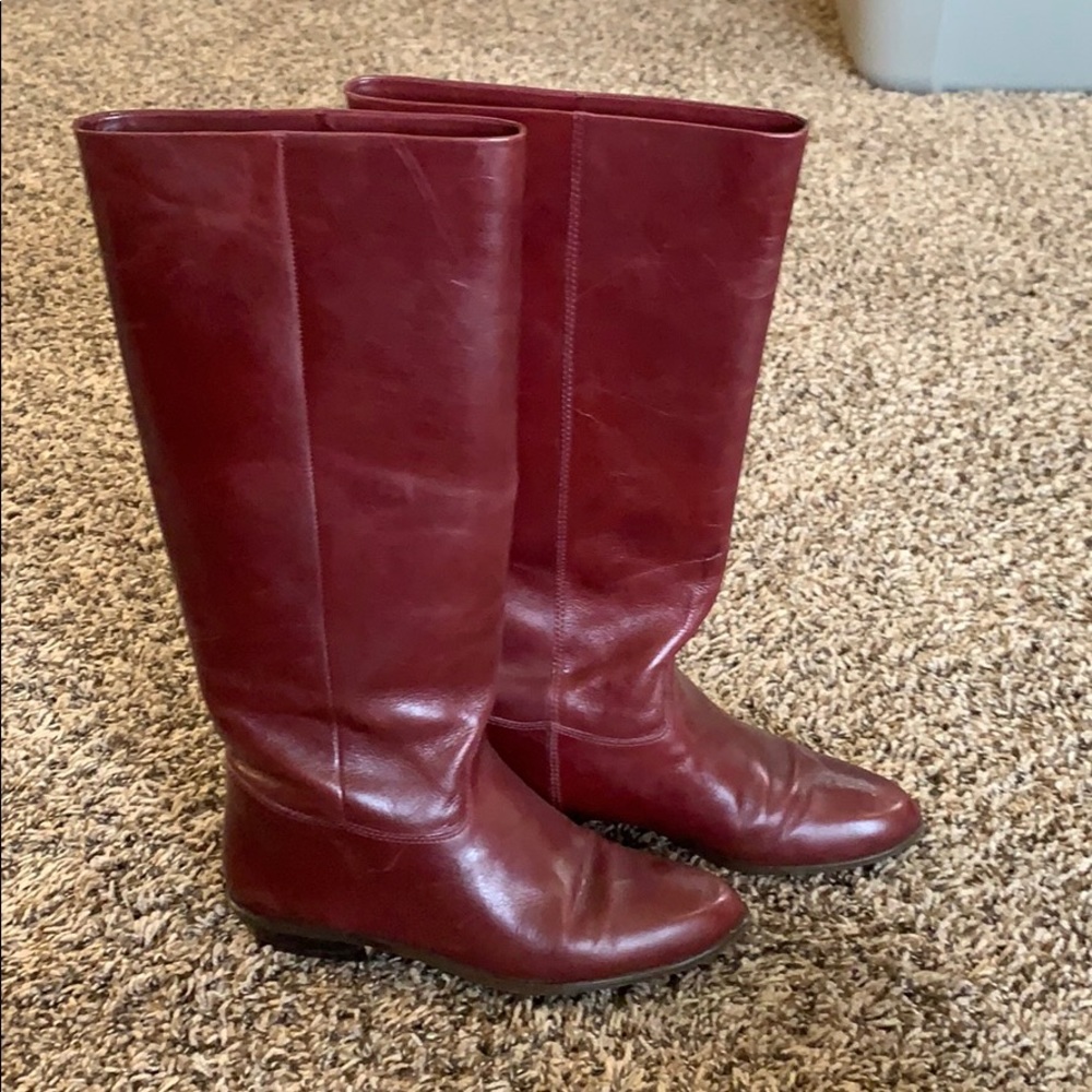 Red Leather Boots